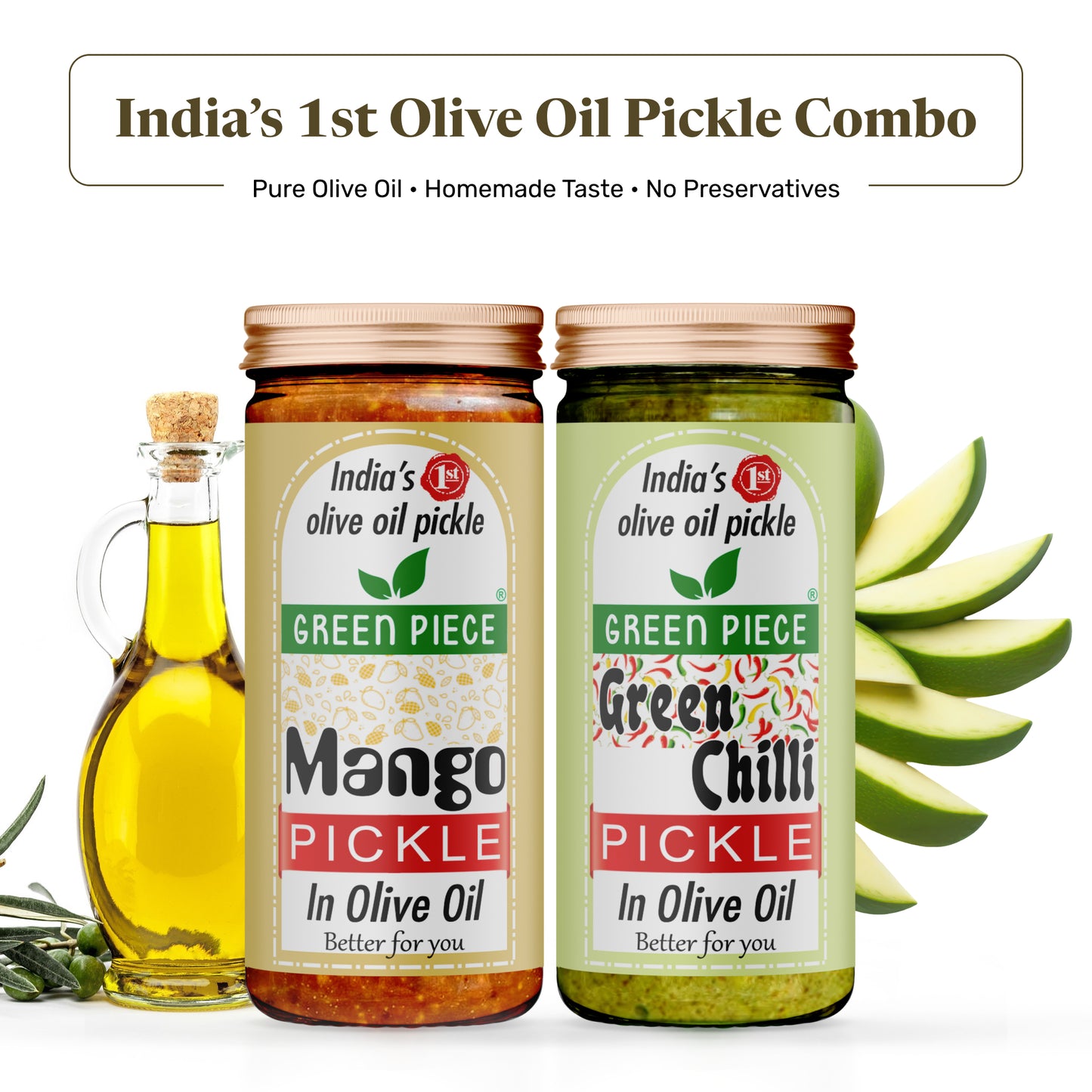 Mango + green chilli Pickle Combo