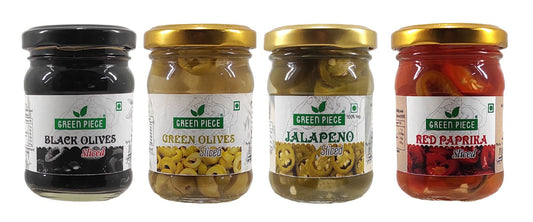 Black olive & green olive & jalapeno & red sliced peprika 120ML