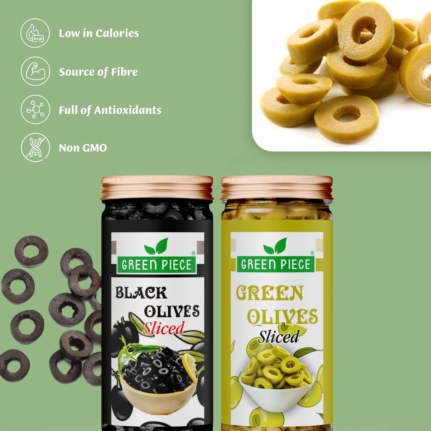 GreenPiece Black olive and green olive 230ml